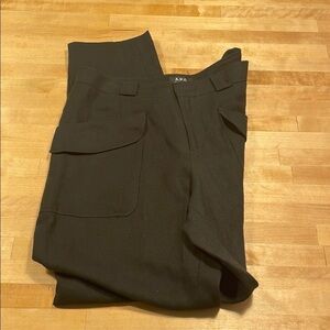 A.P.C. Rue Madame Paris Black Women's Cotton Linen Blend Pants